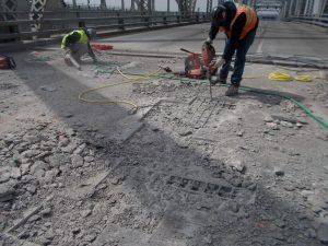 Partial Concrete removal looking south (April 7)