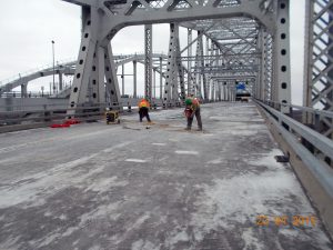 Concrete deck removals looking west