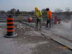 Expansion joint removal looking north