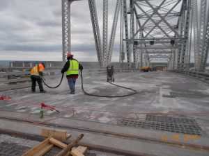 Sand blasting concrete removals looking NE