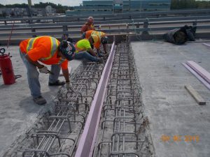 Expansion joint reinforcement looking south