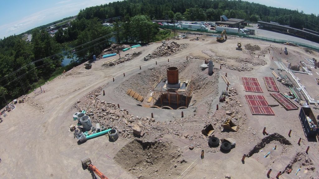 Aerial view  of the waste  water treatment facility at the Lansdowne Canadian Customs Facility Rehabilitation Project