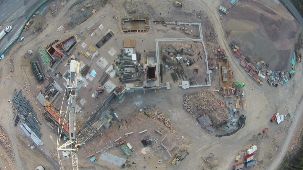 Aerial view  of the CBSA building foundation  